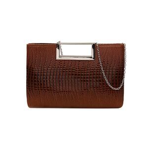 Entchin Crocodile Pattern Vegan Leather Clutch